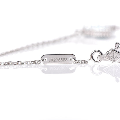 Van Cleef & Arpels 18K White Gold Turquoise Sweet Alhambra Butterfly Bracelet 6 of 7