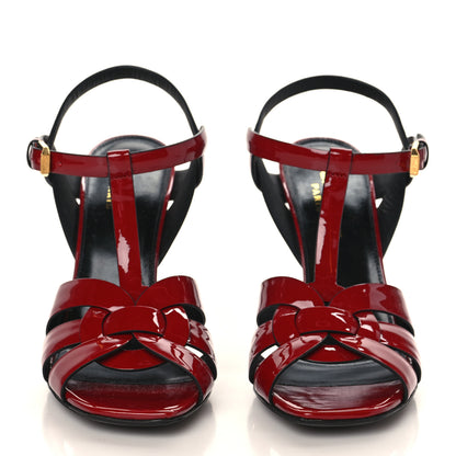 Saint Laurent Patent Calfskin Tribute 105 Sandals 37 Hot Red 3 of 8