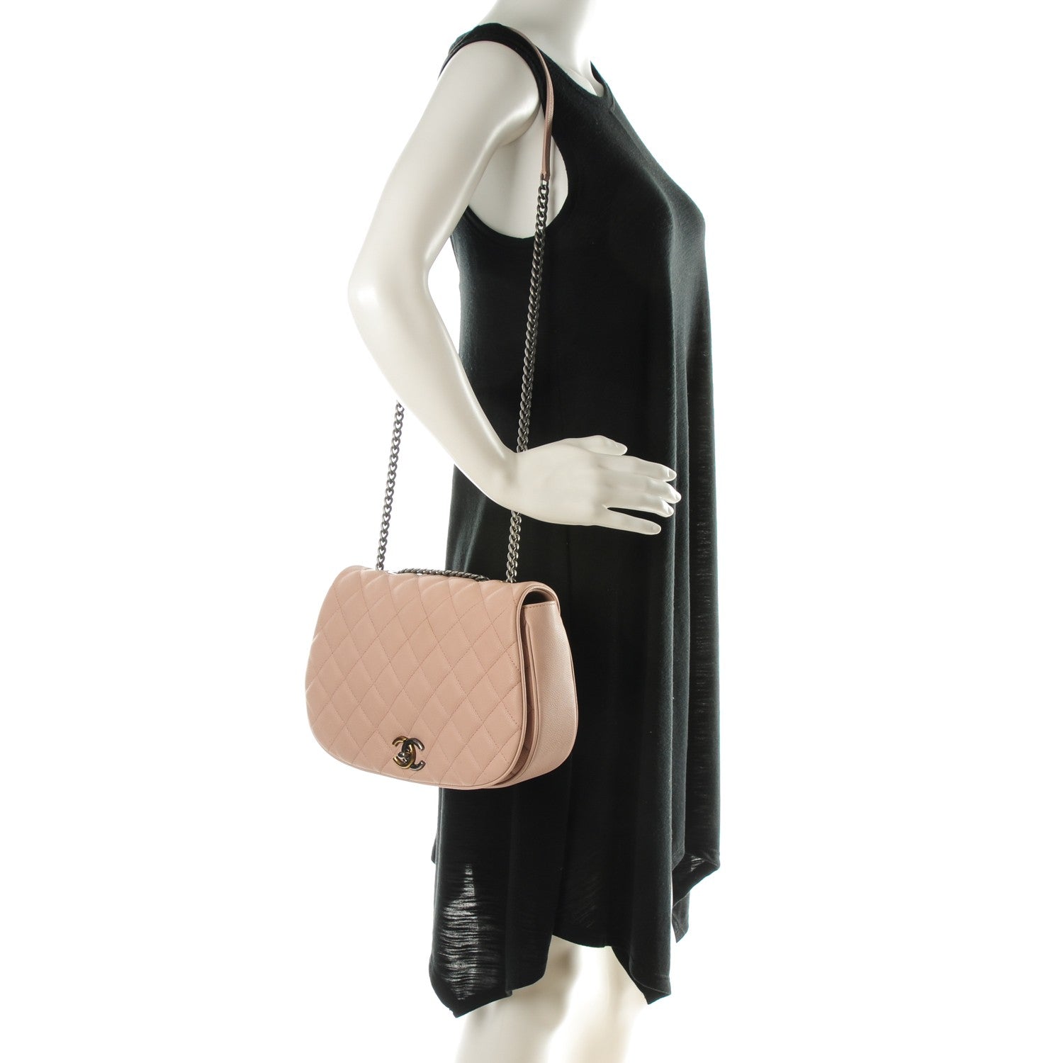 Chanel Caviar Quilted Casual Pocket Messenger Flap Light Pink 2 of 8