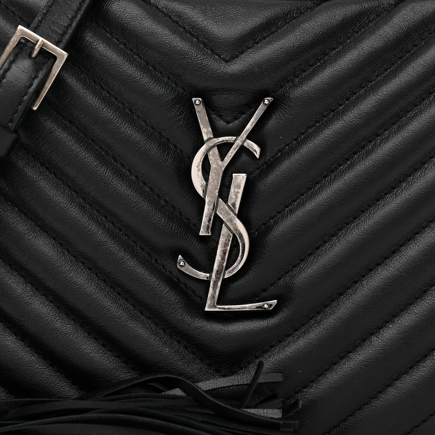 Saint Laurent Calfskin Matelasse Monogram Lou Camera Bag Black 8 of 11