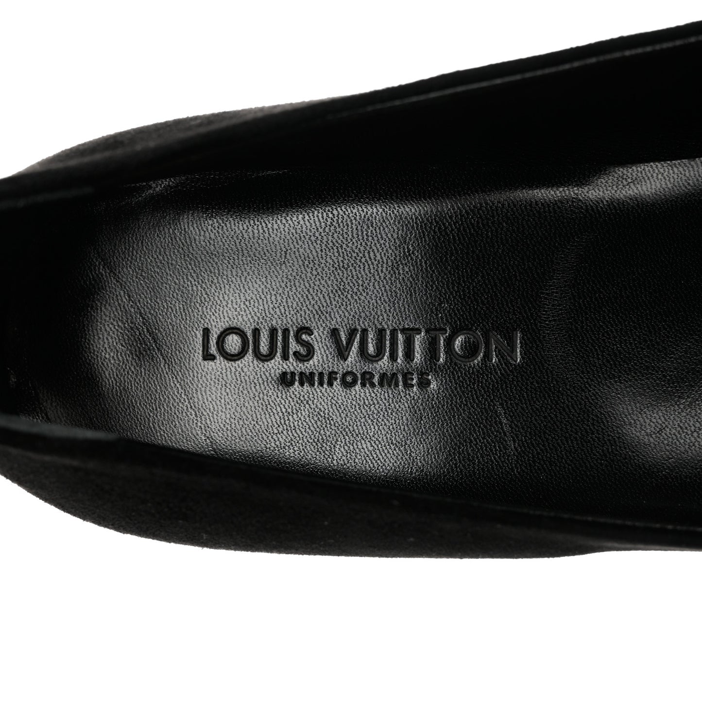 Suede Monogram Uniformes Ballet Flats 40 Black