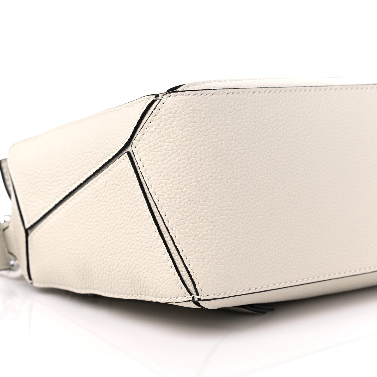 Grained Calfskin Small Puzzle Bag Soft White