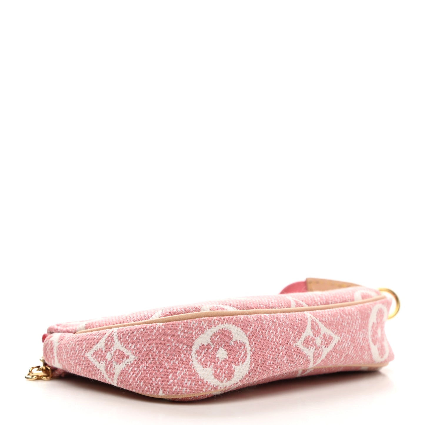 Denim Jacquard Monogram Micro Pochette Accessories Rose