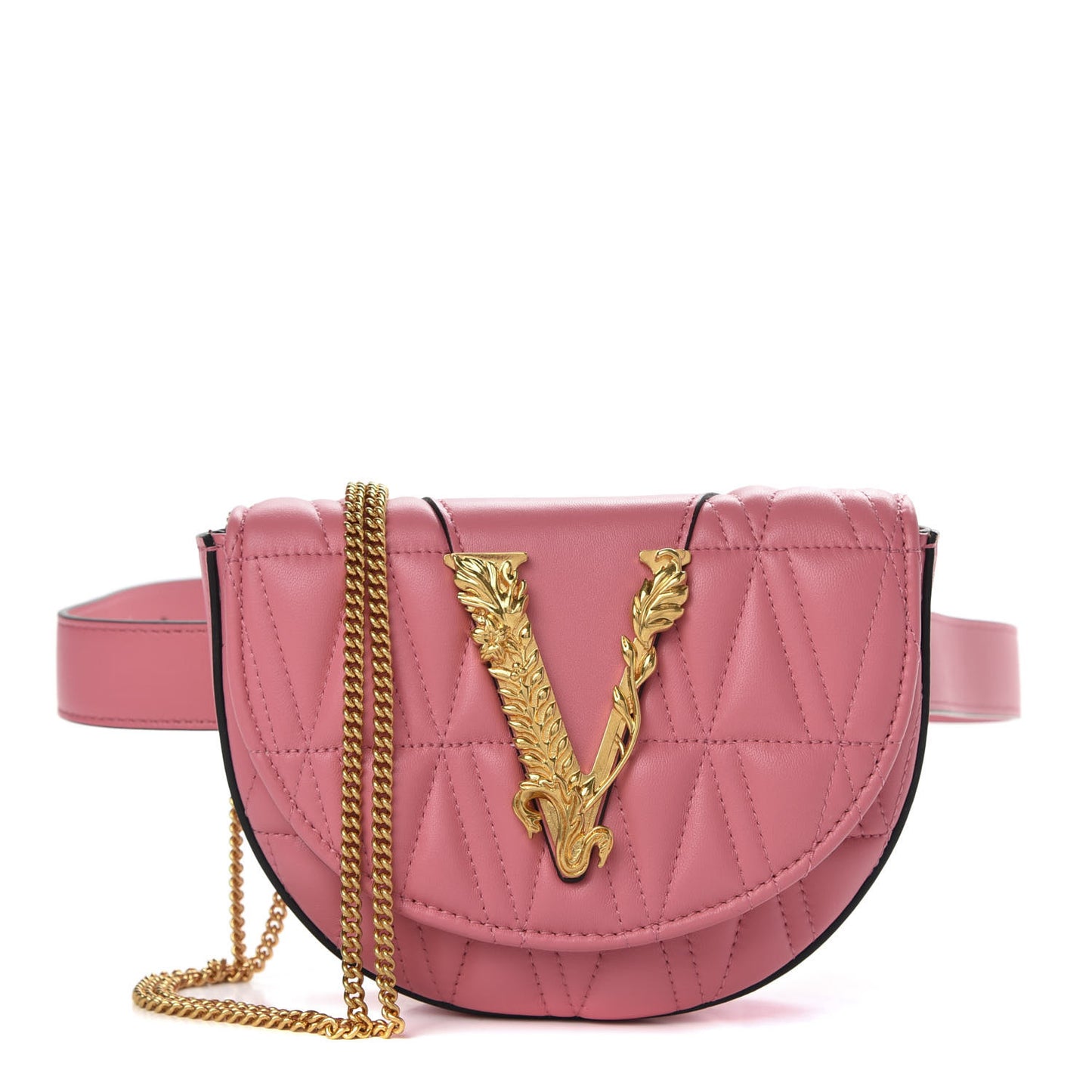 Nappa Quilted Virtus Belt Bag Pink