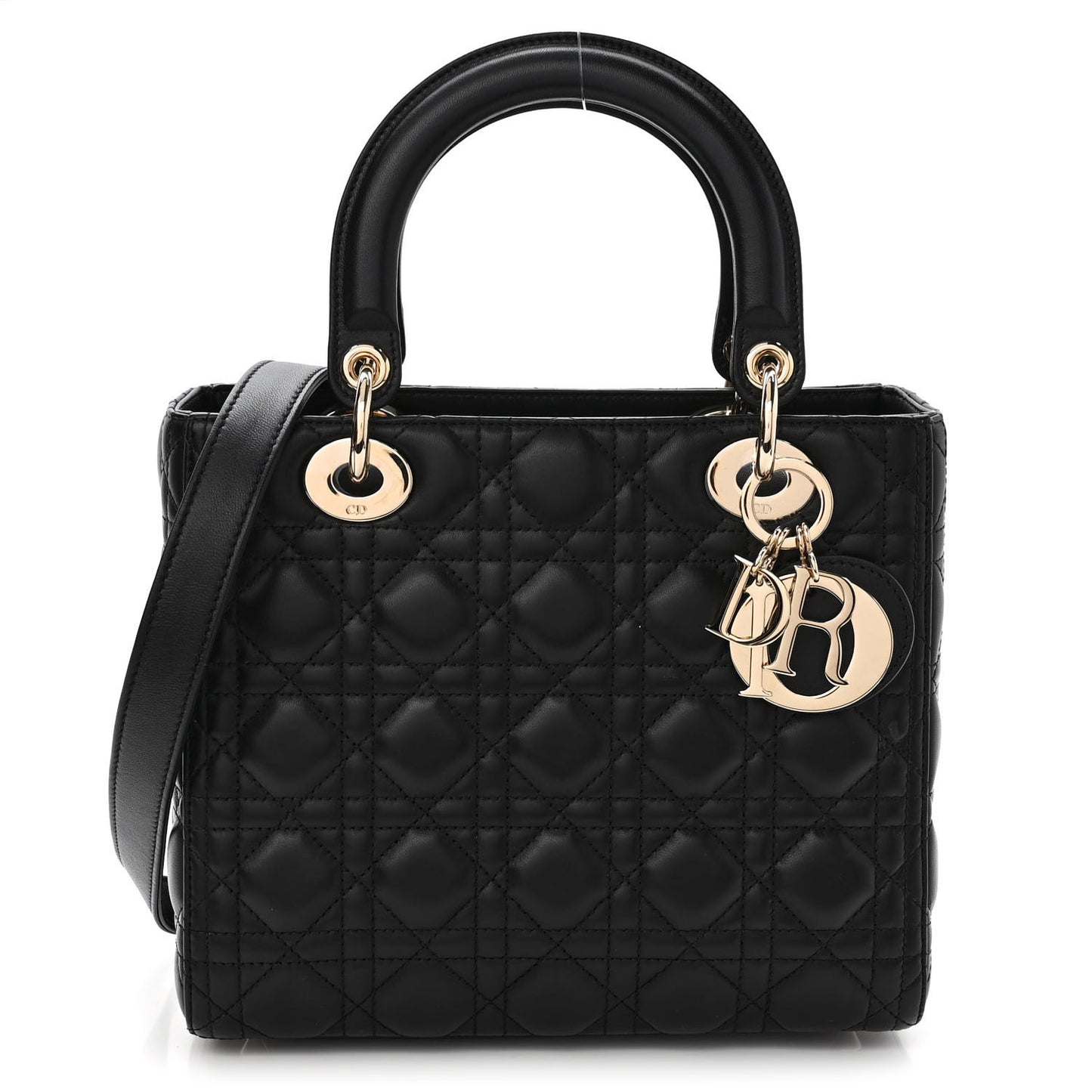 Lambskin Cannage Medium Lady Dior Black