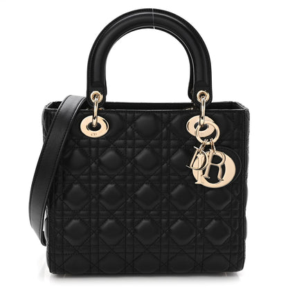 Christian Dior Lambskin Cannage Medium Lady Dior Black 1 of 10