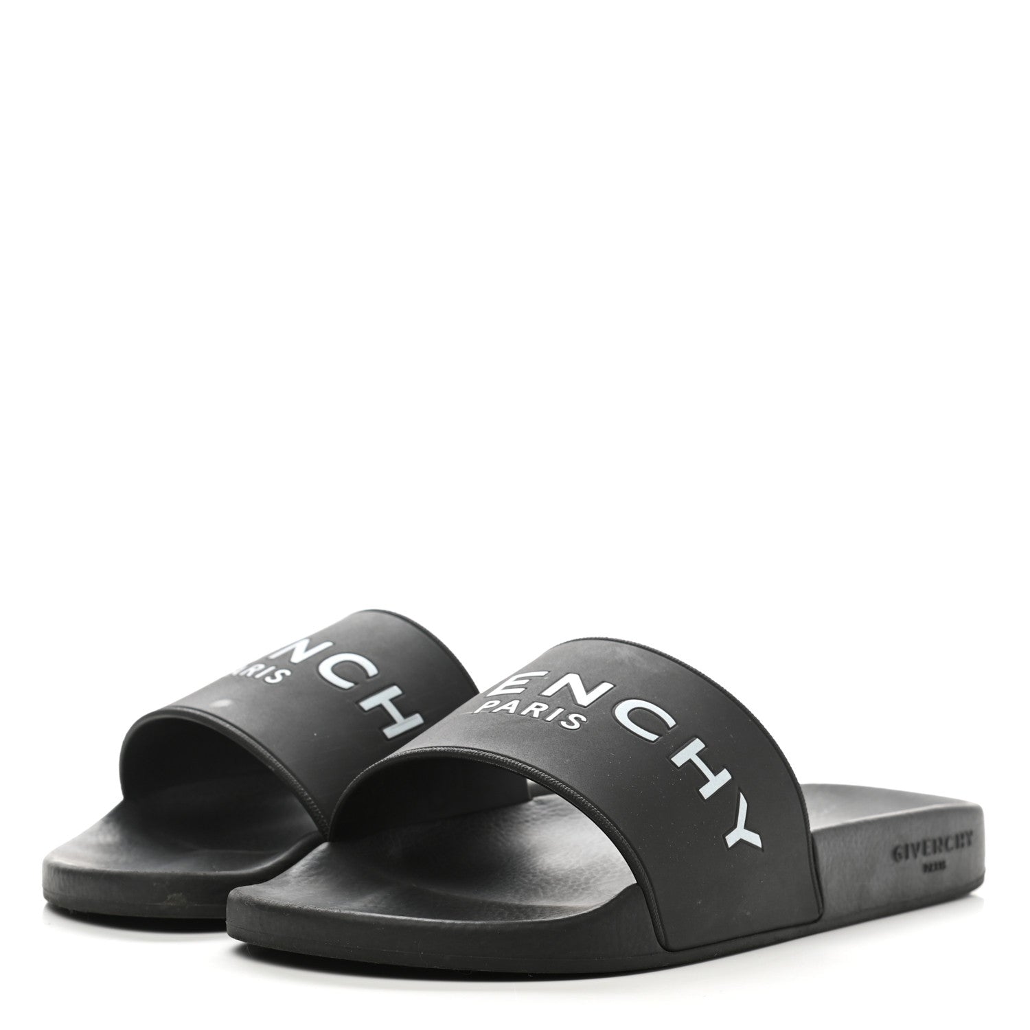 Givenchy Rubber Logo Pool Slide Sandals 40 Black 3 of 11