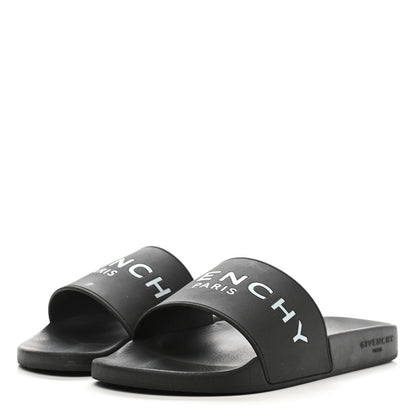 Givenchy Rubber Logo Pool Slide Sandals 40 Black 3 of 11