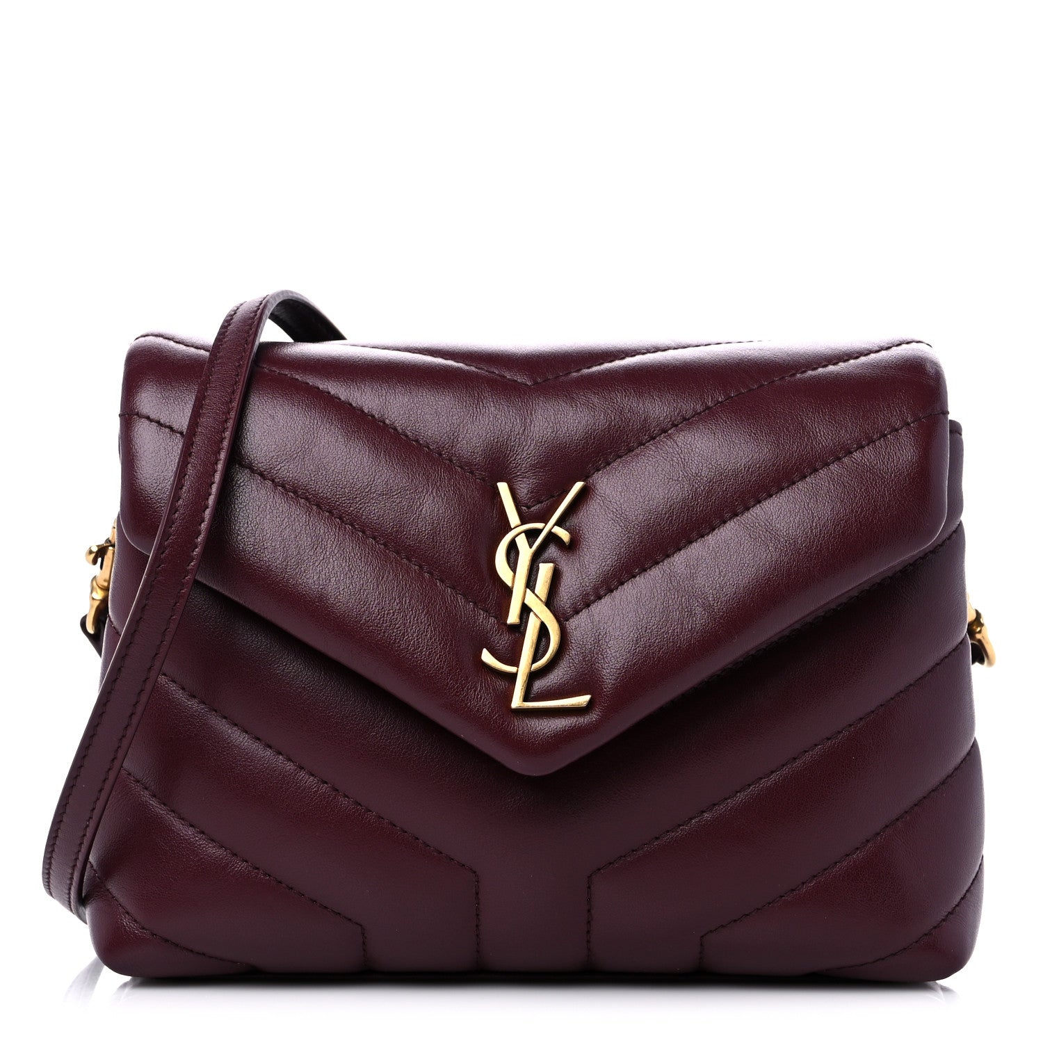 Saint Laurent Calfskin Y Quilted Monogram Toy Loulou Monogram Crossbody Bag Rouge Legion 1 of 10