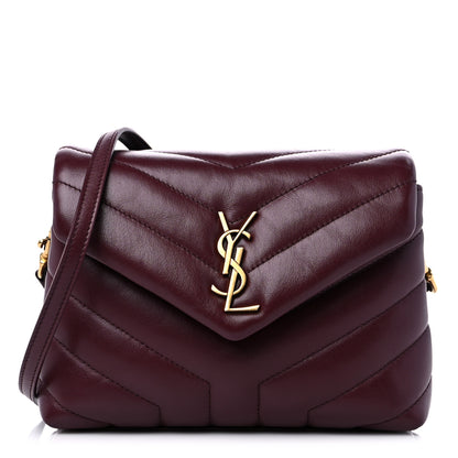 Saint Laurent Calfskin Y Quilted Monogram Toy Loulou Monogram Crossbody Bag Rouge Legion 1 of 10