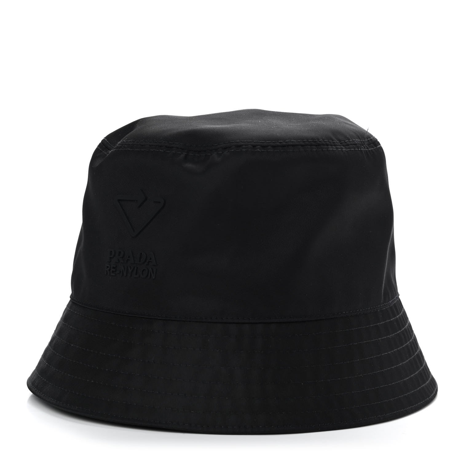 Prada Re-Nylon Saffiano Metal Triangle Logo Mens Bucket Hat L Black 2 of 9