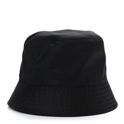 Prada Re-Nylon Saffiano Metal Triangle Logo Mens Bucket Hat L Black 2 of 9