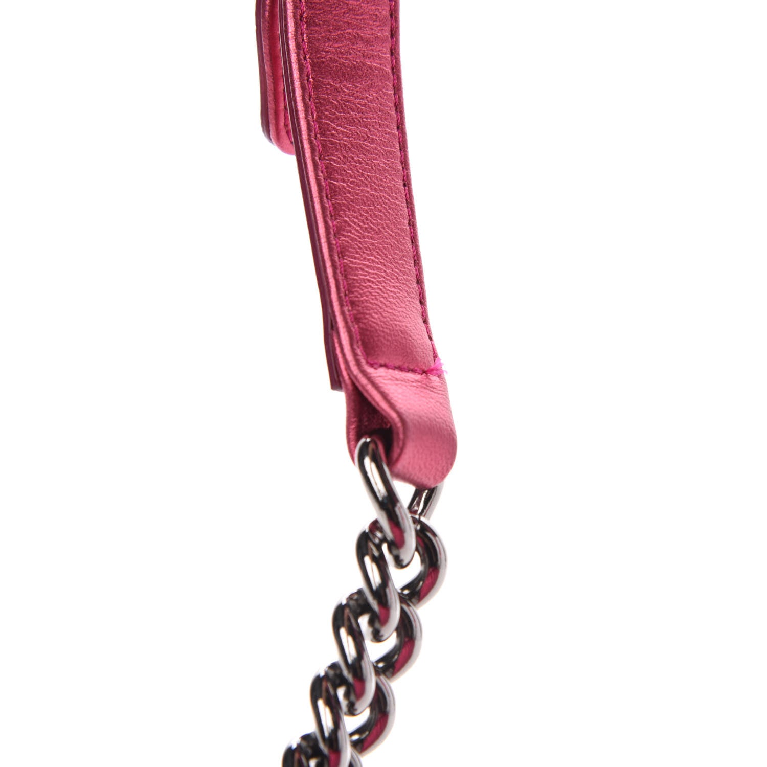 Chanel Metallic Patent Calfskin Quilted Medium Boy Flap Pink 12 of 13