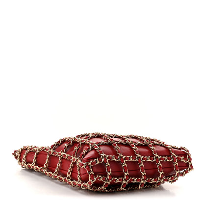 Chanel Lambskin Shopping Chain Tote Red 7 of 19