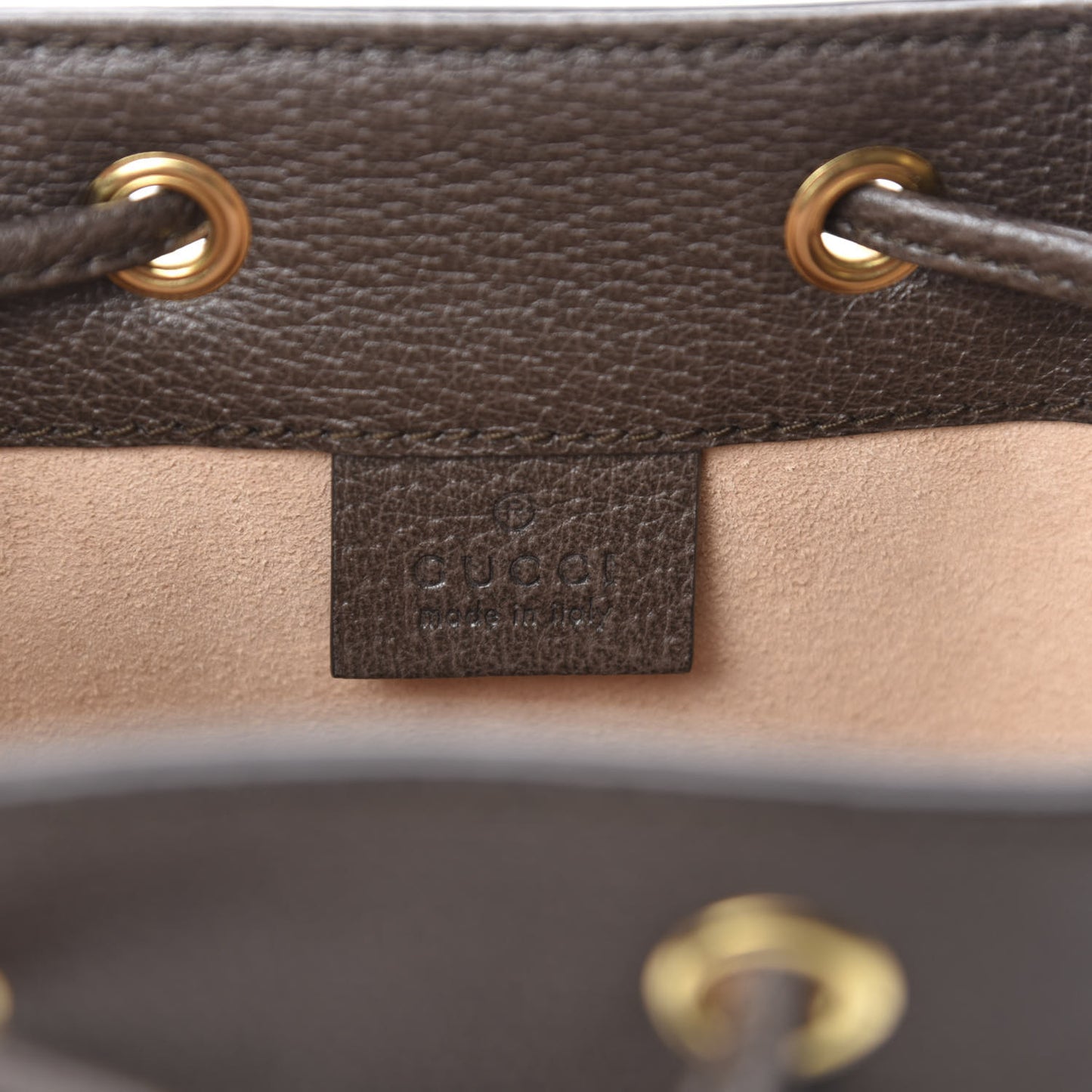 GG Supreme Monogram Web Mini Ophidia Bucket Bag Brown