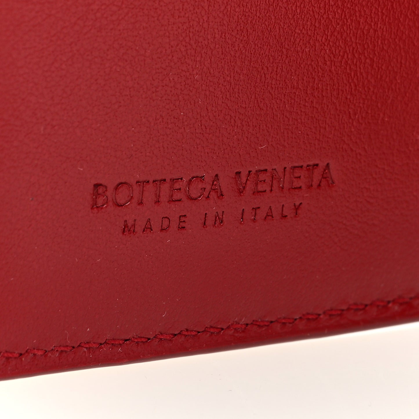 Nappa Maxi Intrecciato Small Bi-Fold Zip Wallet Dark Red
