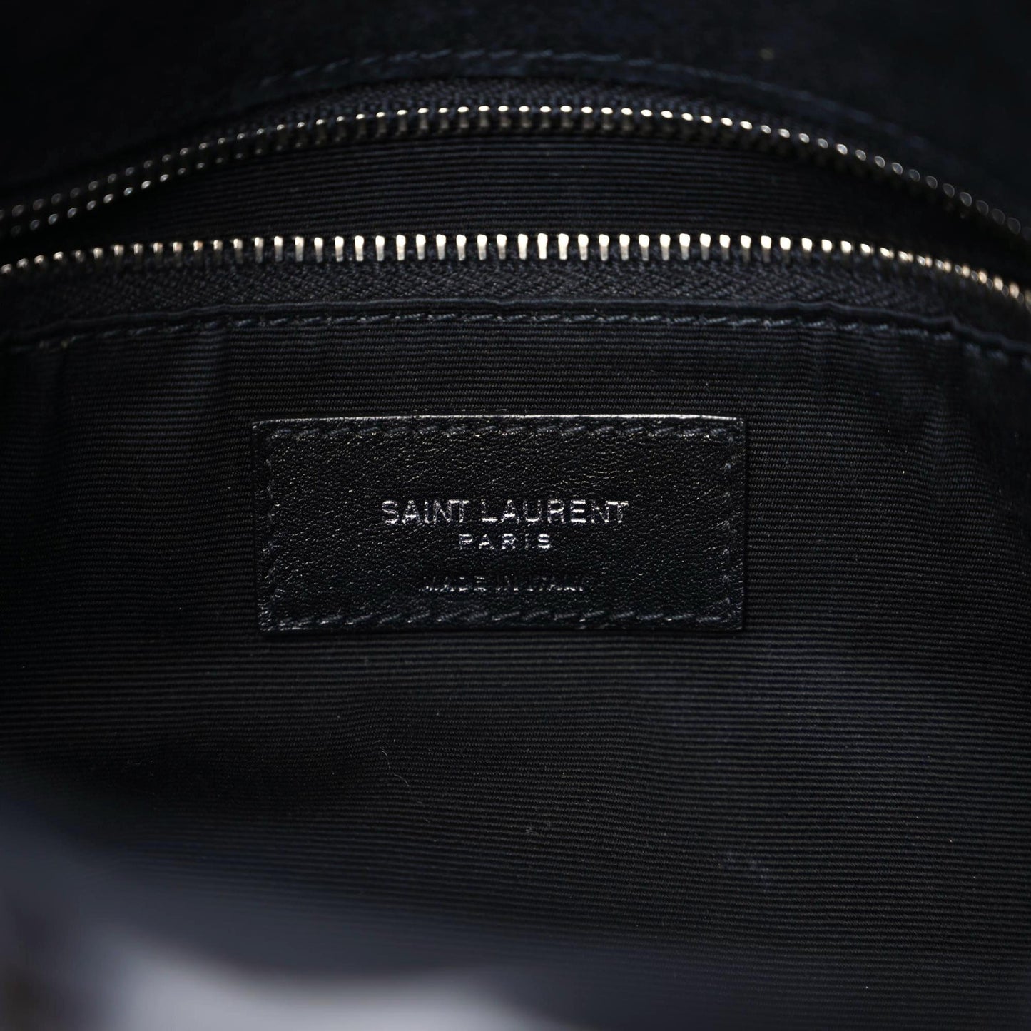 Patent Lambskin Quilted Medium Loulou Puffer Monogram Chain Satchel Black