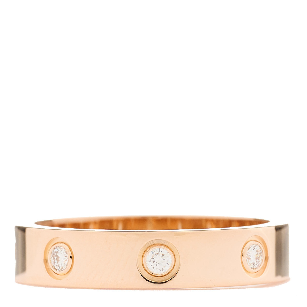 18K Pink Gold 8 Diamond 4mm LOVE Wedding Band Ring 51 5.75