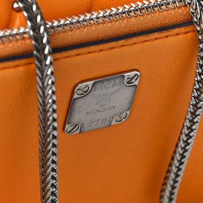 MCM Lambskin Diamond Disco Mini Flap Crossbody Bag Orange 7 of 18