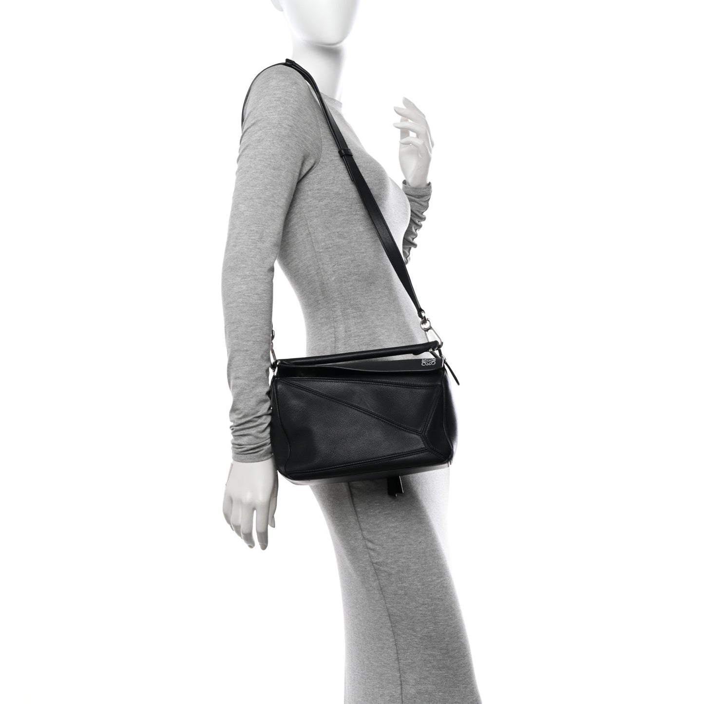 Calfskin Small Puzzle Bag Black
