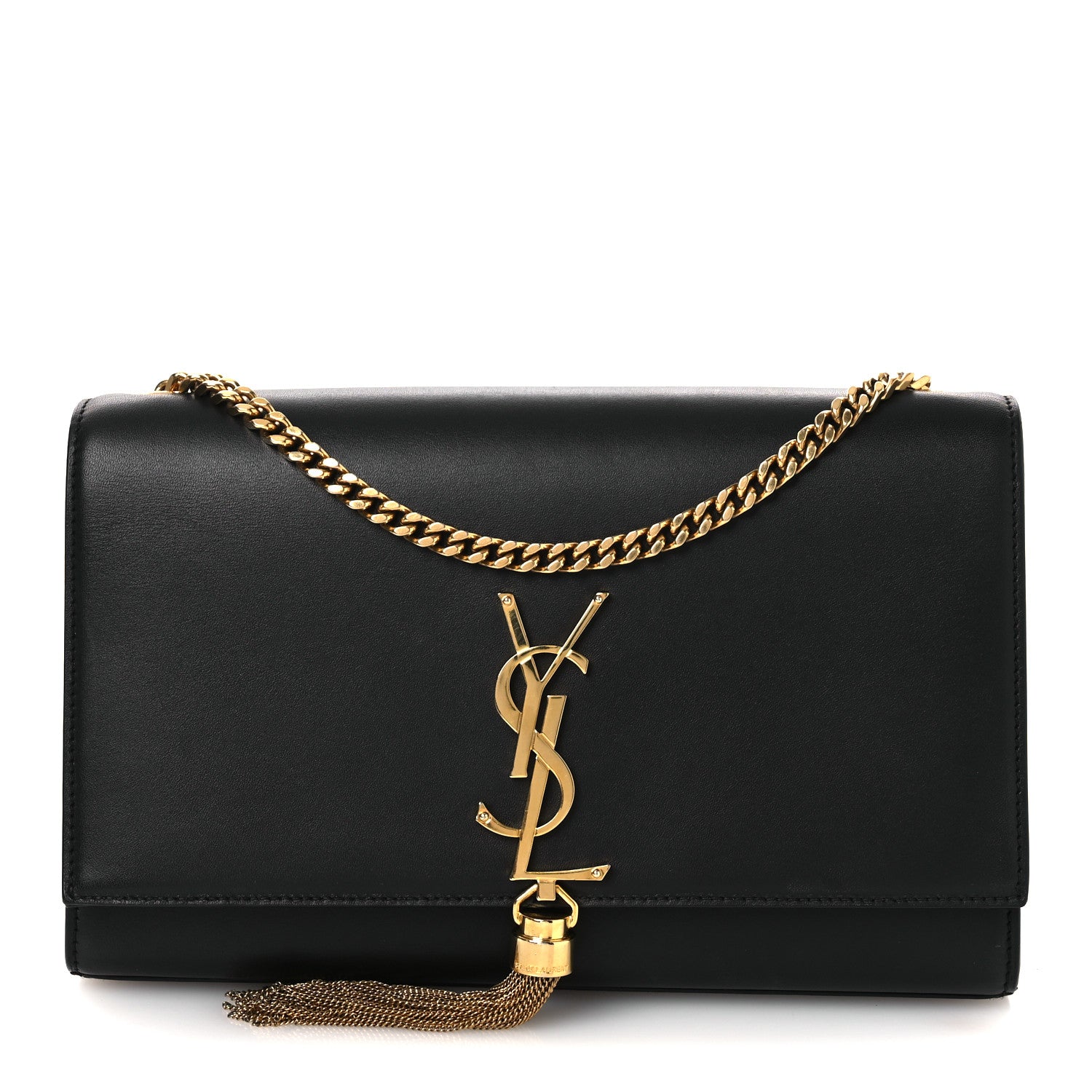 Saint Laurent Smooth Calfskin Medium Classic Monogram Kate Tassel Satchel Black 1 of 12