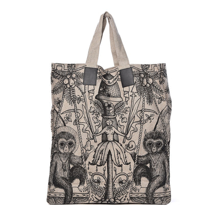 Gucci X JAYDE FISH Linen Garden Vertical Tote Black Beige 1 of 10