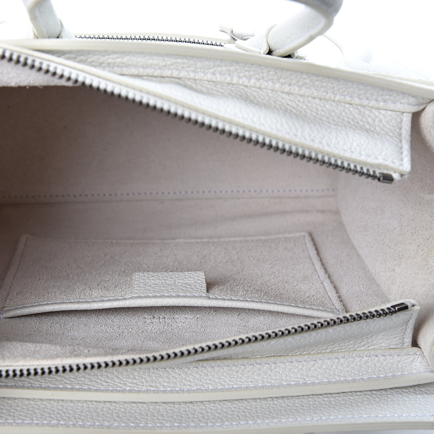 Drummed Calfskin Nano Luggage White