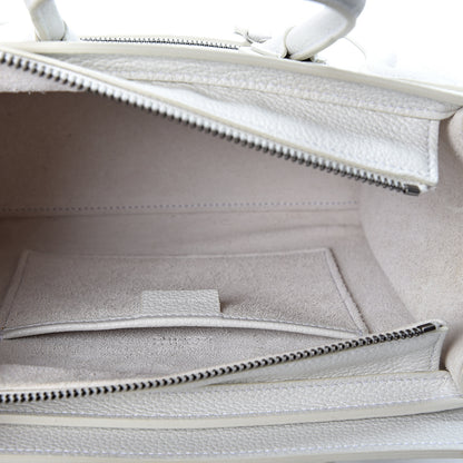Celine Drummed Calfskin Nano Luggage White 4 of 10