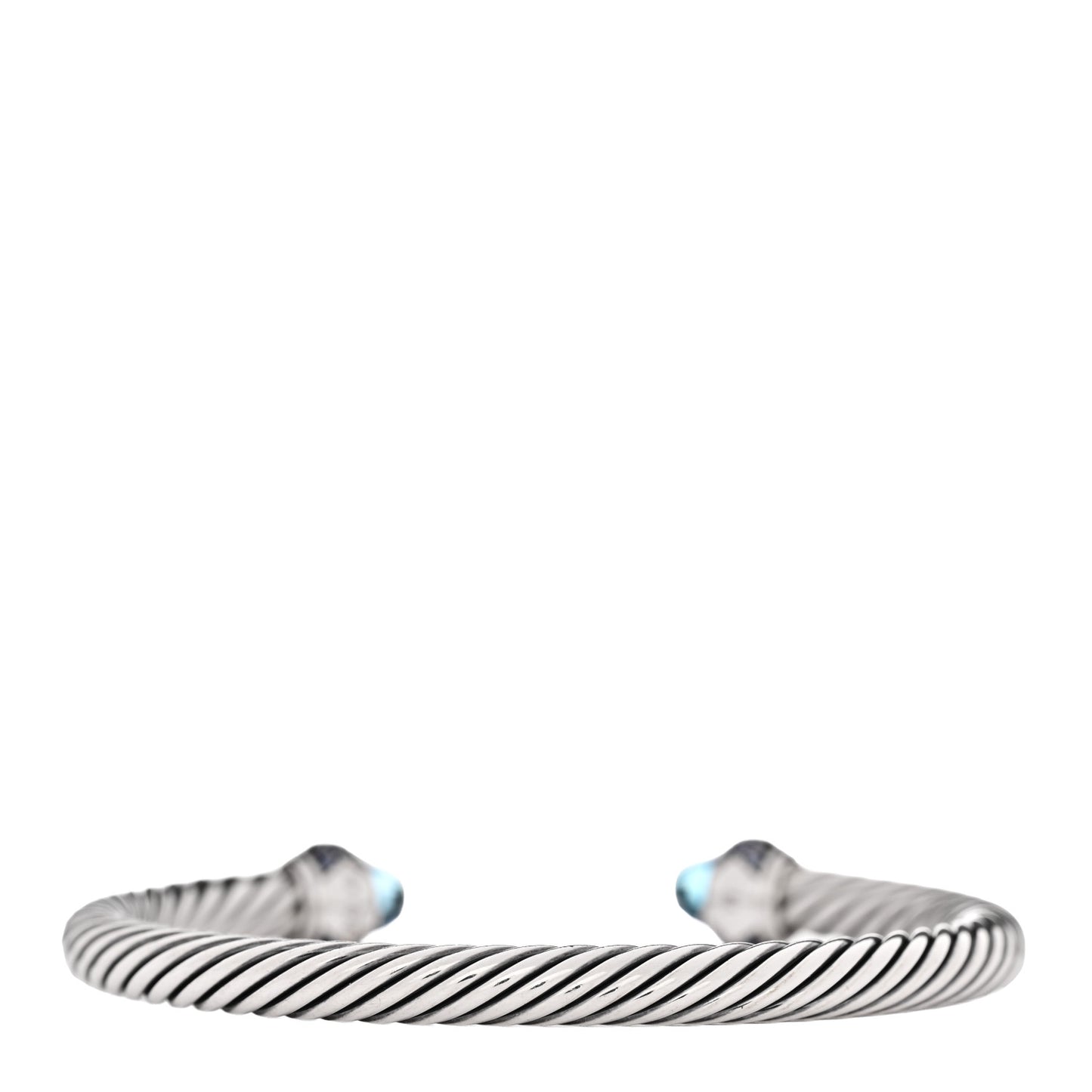Sterling Silver Blue Topaz Blue Sapphire 5mm Cable Candy Bracelet