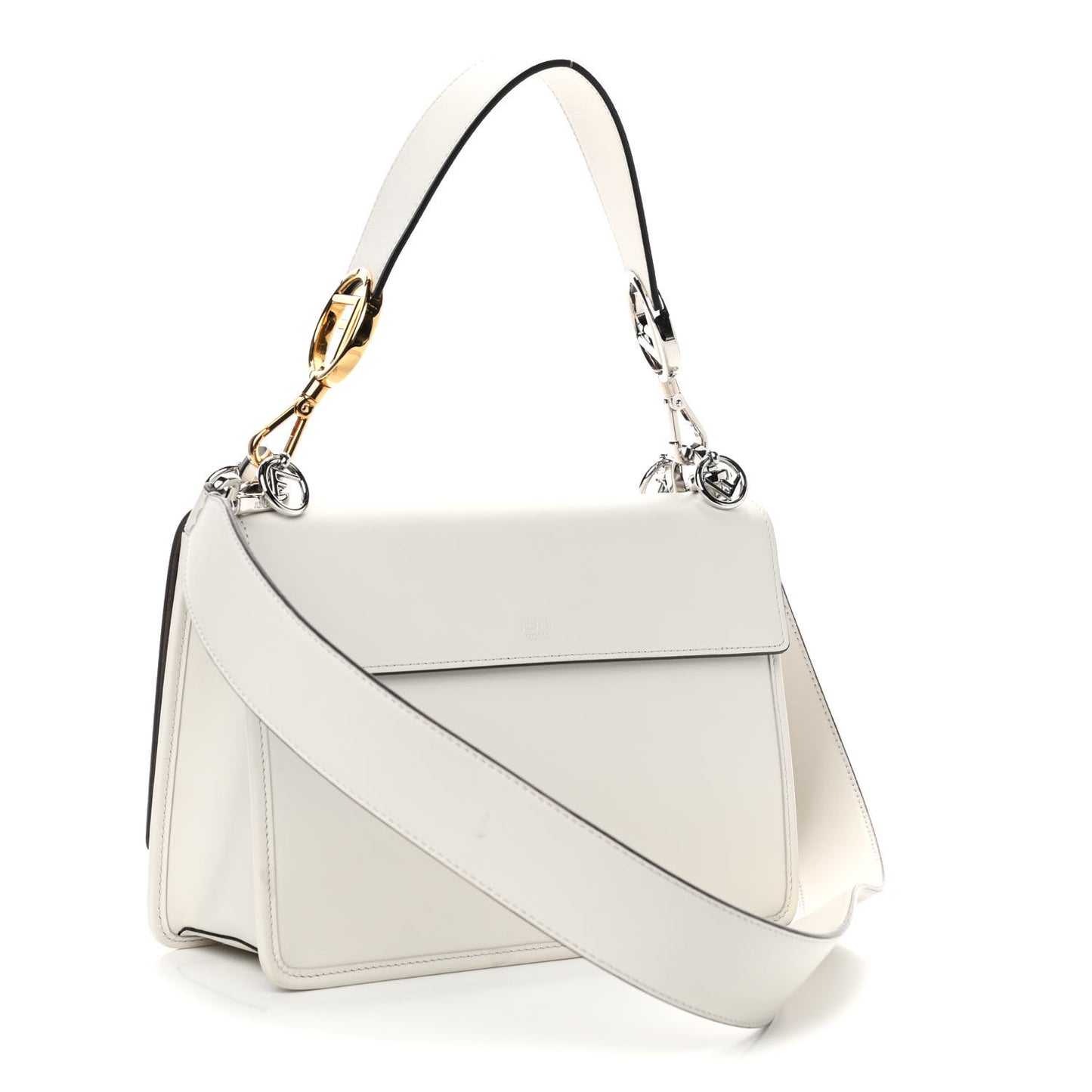 Vitello Century Opaco F is Fendi Kan I Shoulder Bag White Ice