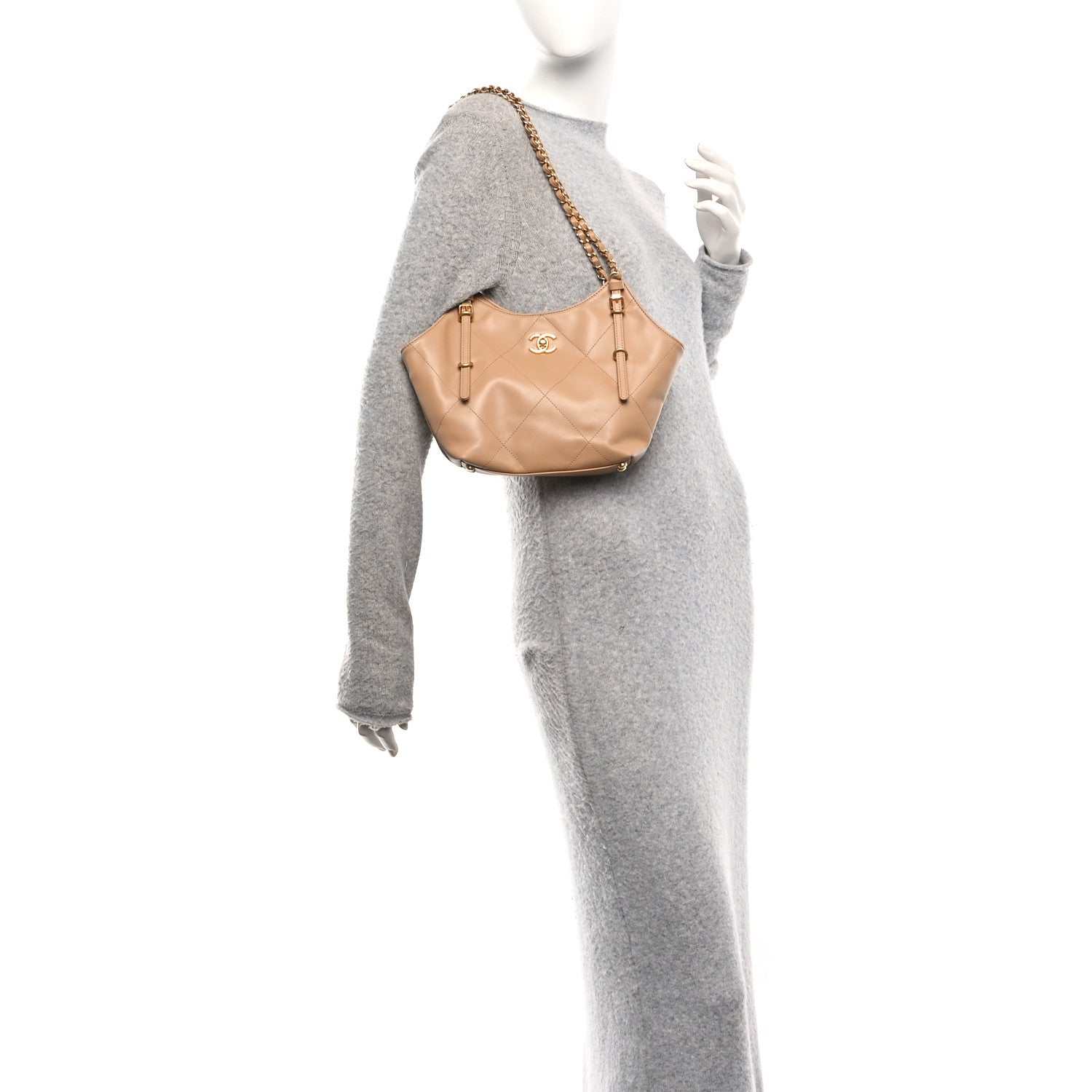 Chanel Calfskin Quilted Mini Coco Shopping Bag Brown 2 of 10