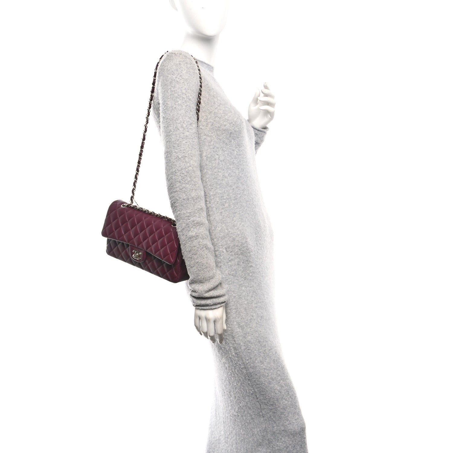 Chanel Lambskin Quilted Medium Double Flap Burgundy 2 of 10