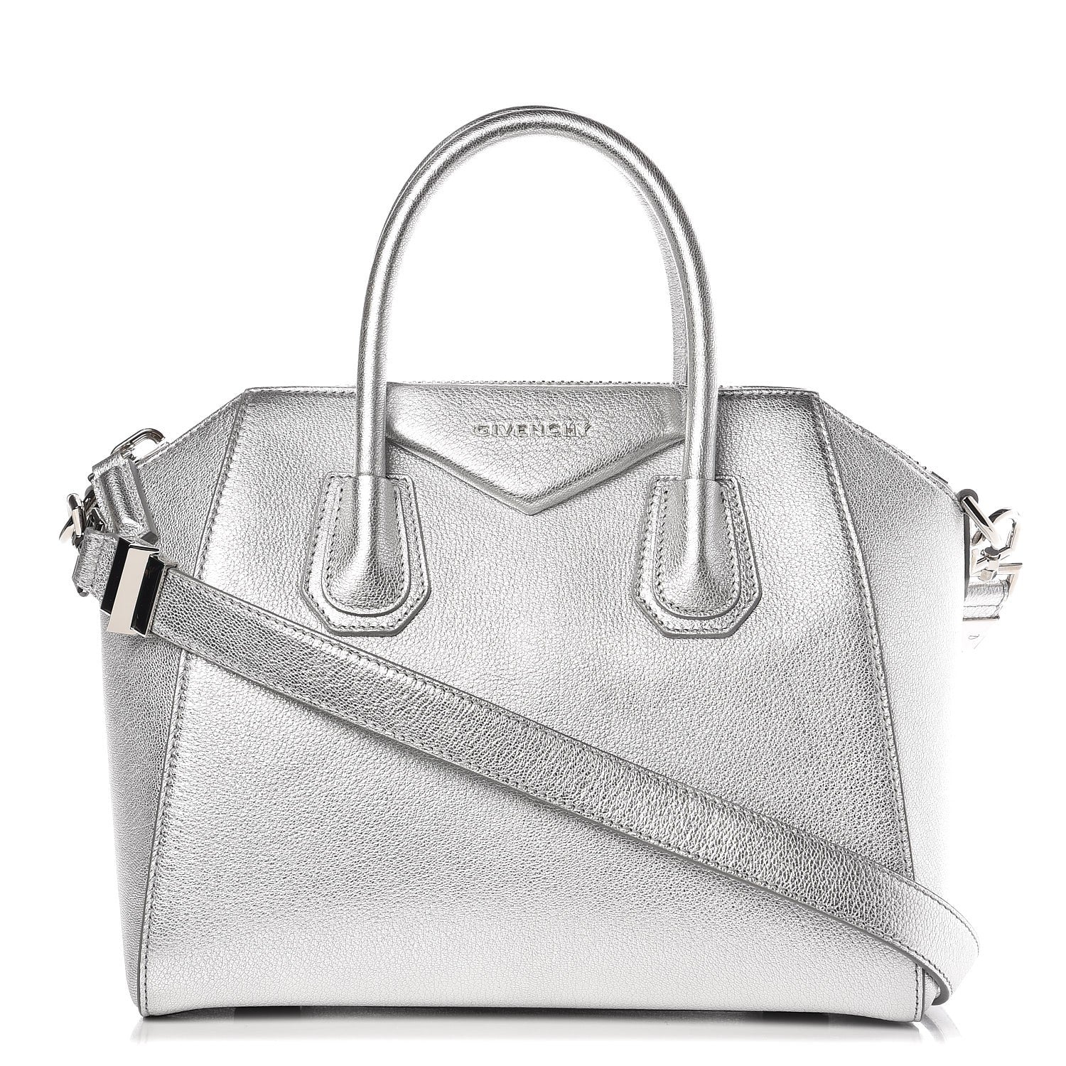 Givenchy Metallic Sugar Goatskin Small Antigona Silver 1 of 8