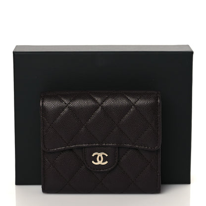 Chanel Caviar Quilted Compact Flap Wallet Dark Brown 10 of 10
