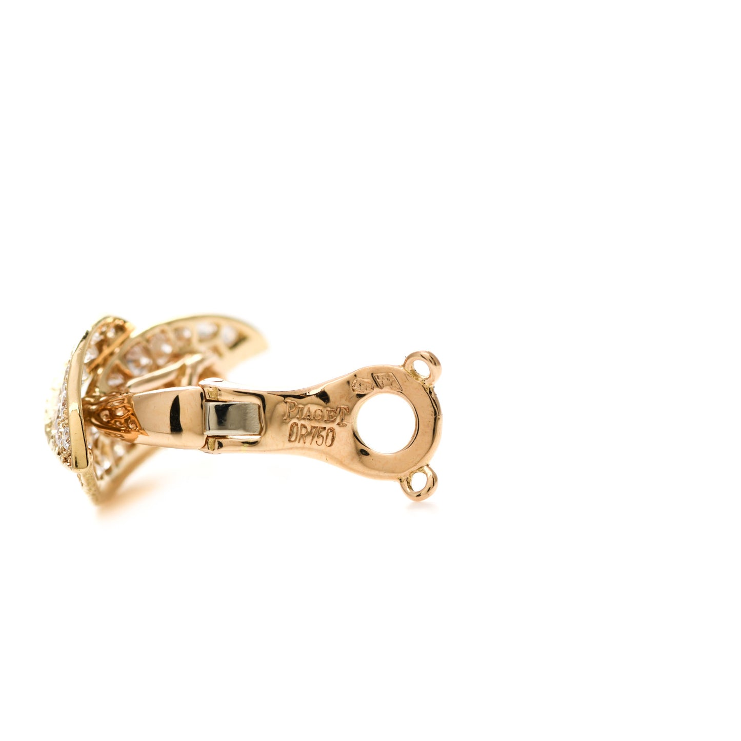 18K Yellow Gold Diamond Leaf Clip-On Earrings
