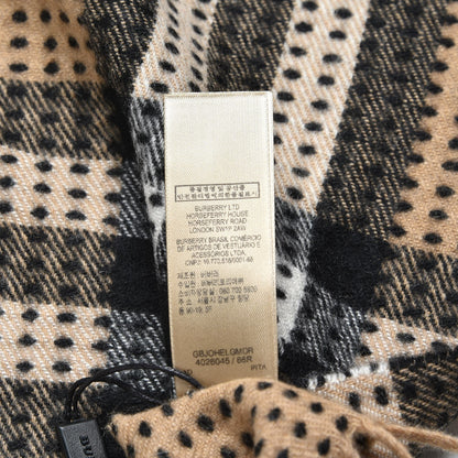 Burberry Cashmere Military Stitch Giant Check Scarf Camel 5 of 6