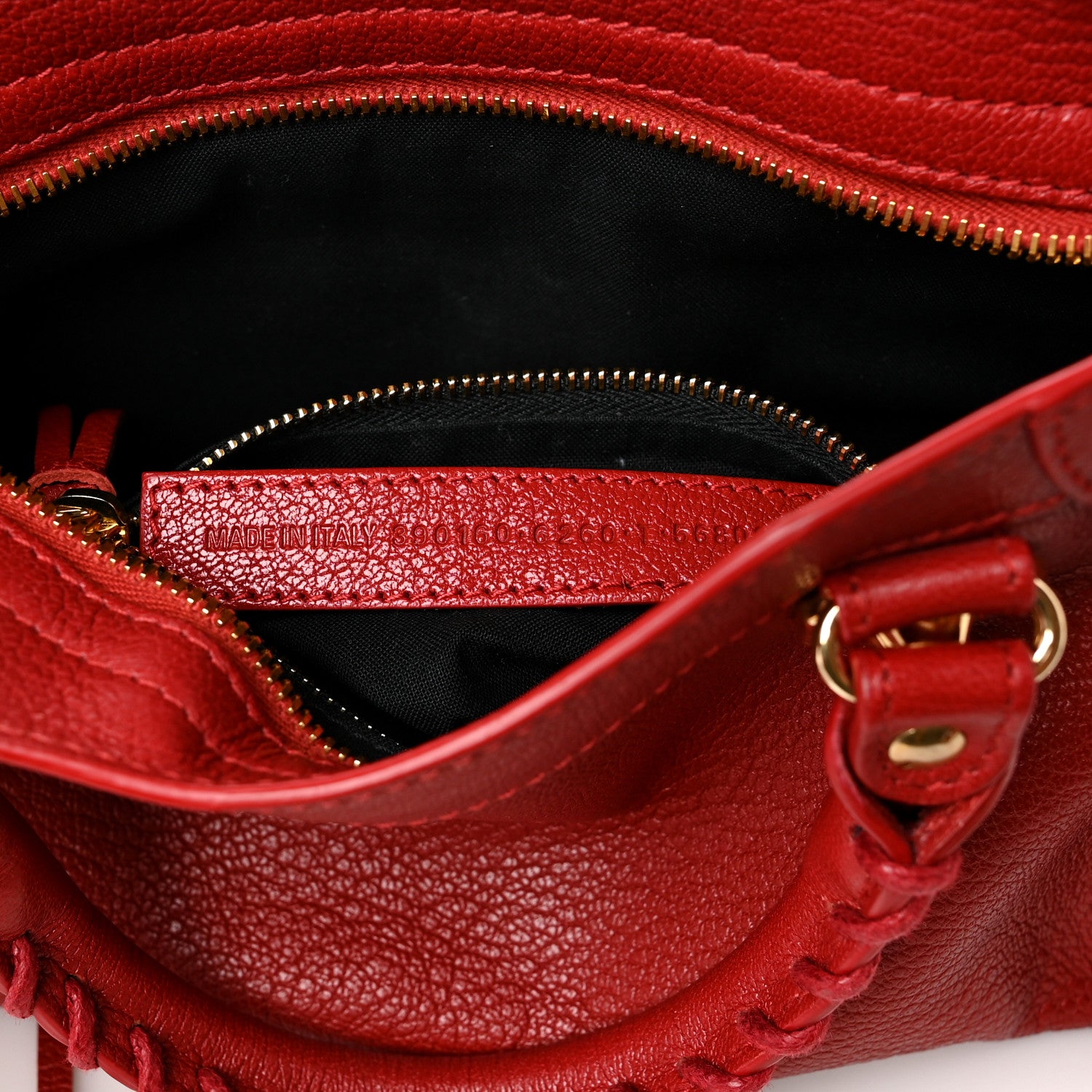 Balenciaga Chevre Gold Metallic Edge Hardware Mini City Rouge Groseille 7 of 9