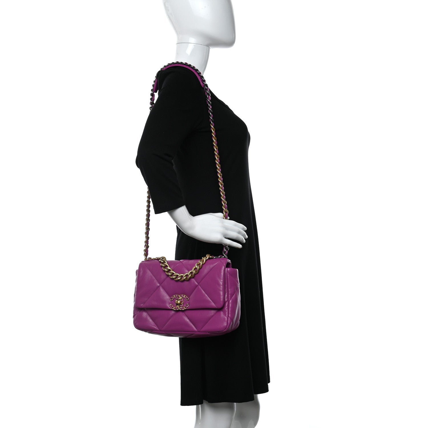 Chanel Lambskin Quilted Medium Chanel 19 Flap Purple 2 of 11