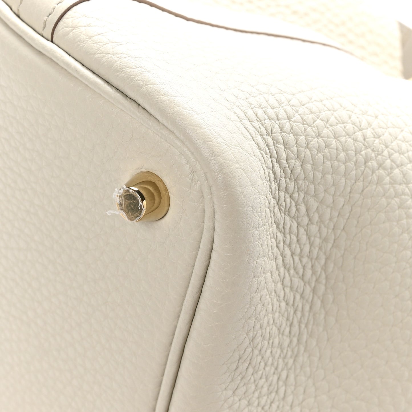 Taurillon Clemence Matte Alligator Picotin Lock Touch 18 PM Beton