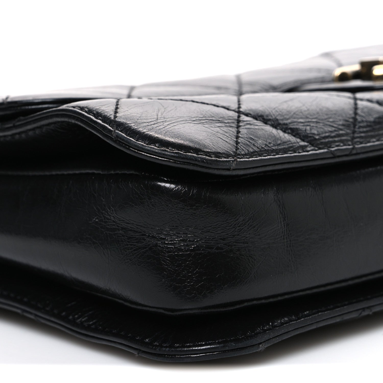 Chanel Glazed Calfskin Quilted Medium Perfect Edge Flap Black 9 of 10