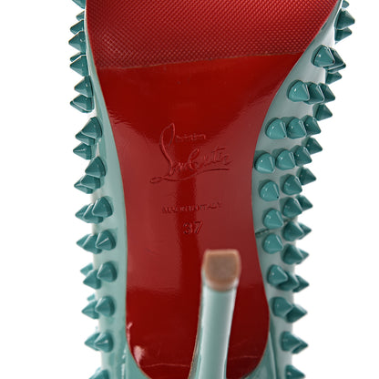 Christian Louboutin Patent Pigalle Spikes 120 Pumps 37 Aquamarine 8 of 13