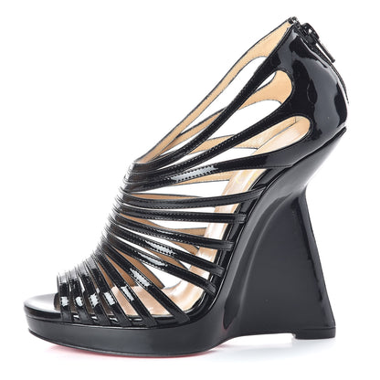 Christian Louboutin Patent Disqueen 120 Pumps 36 Black 1 of 8