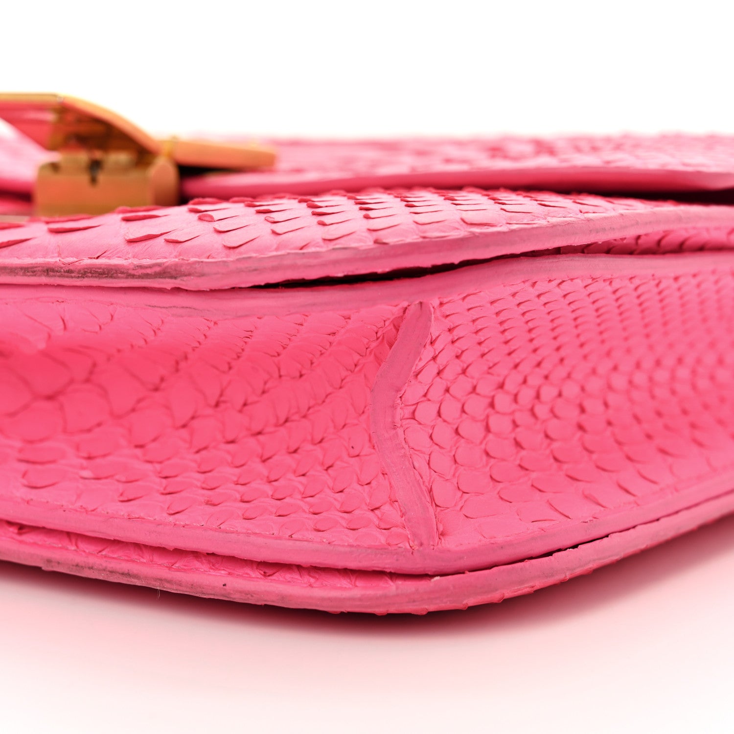 Celine Snakeskin Medium Classic Box Flap Pink 15 of 17