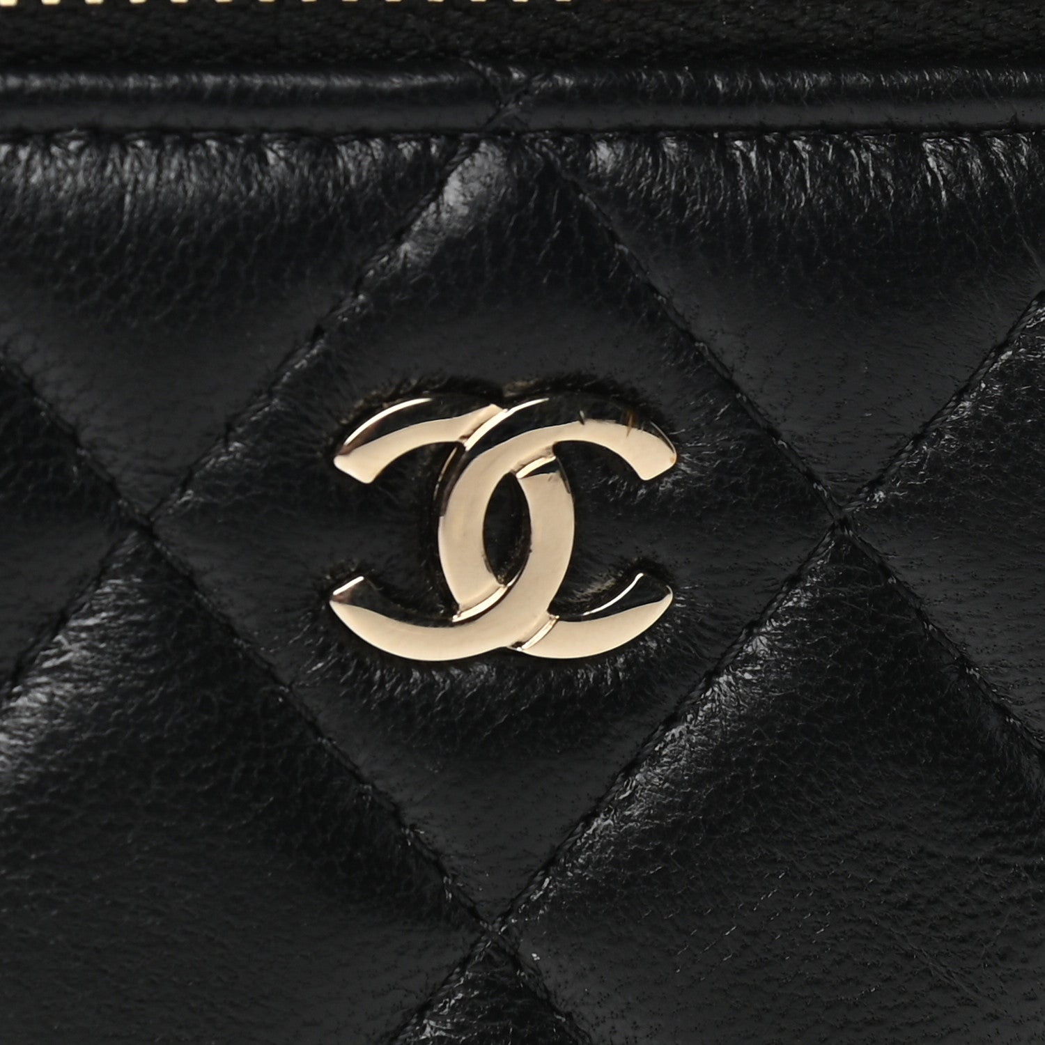 Chanel Lambskin Quilted Mini Vanity Case With Chain Black 6 of 6