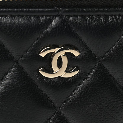 Chanel Lambskin Quilted Mini Vanity Case With Chain Black 6 of 6