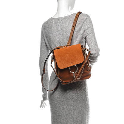 Chloe Suede Calfskin Medium Faye Backpack Tan 2 of 8