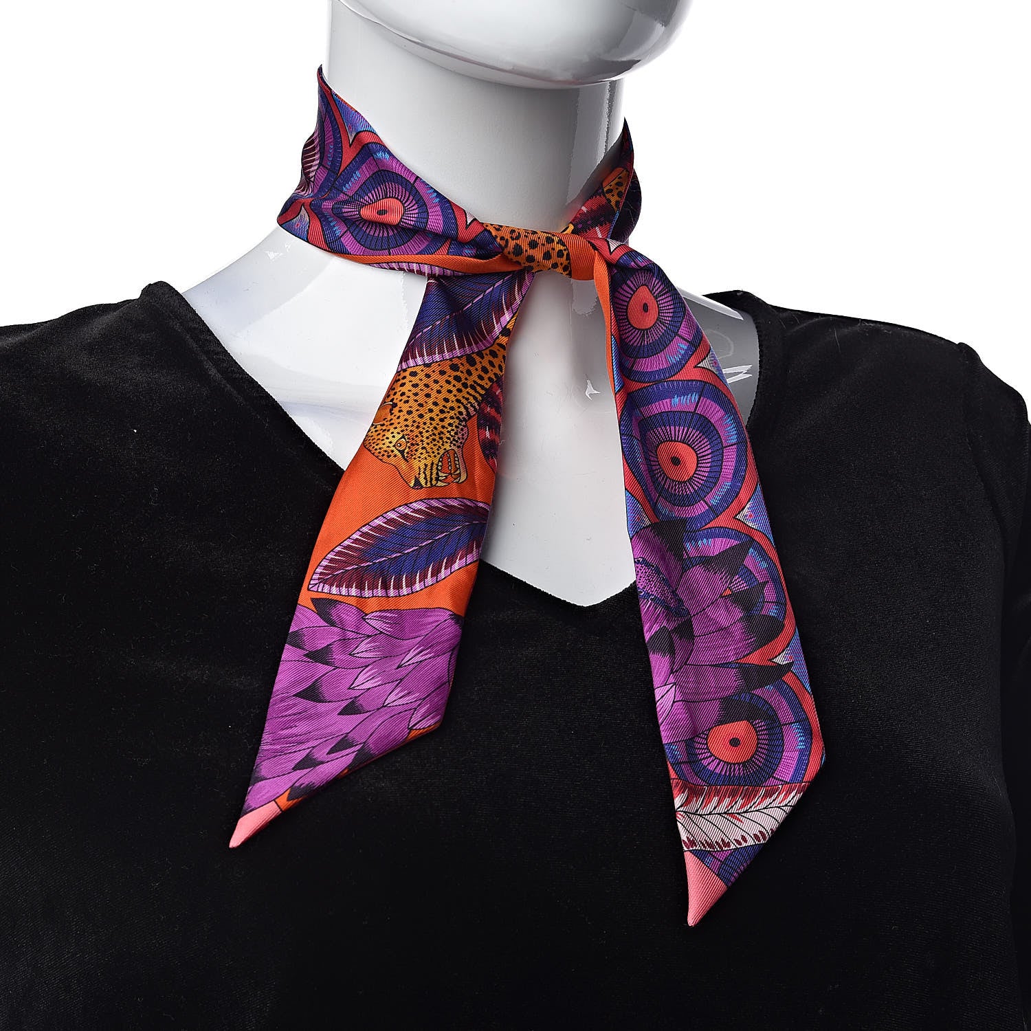 Hermes Silk The Savana Dance Twilly Capucine Violet Bleu 2 of 4