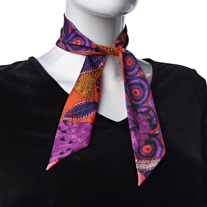 Hermes Silk The Savana Dance Twilly Capucine Violet Bleu 2 of 4