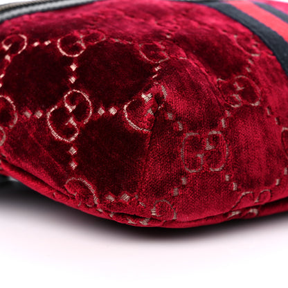 Gucci GG Monogram Velvet Belt Bag Red Cipria 8 of 10