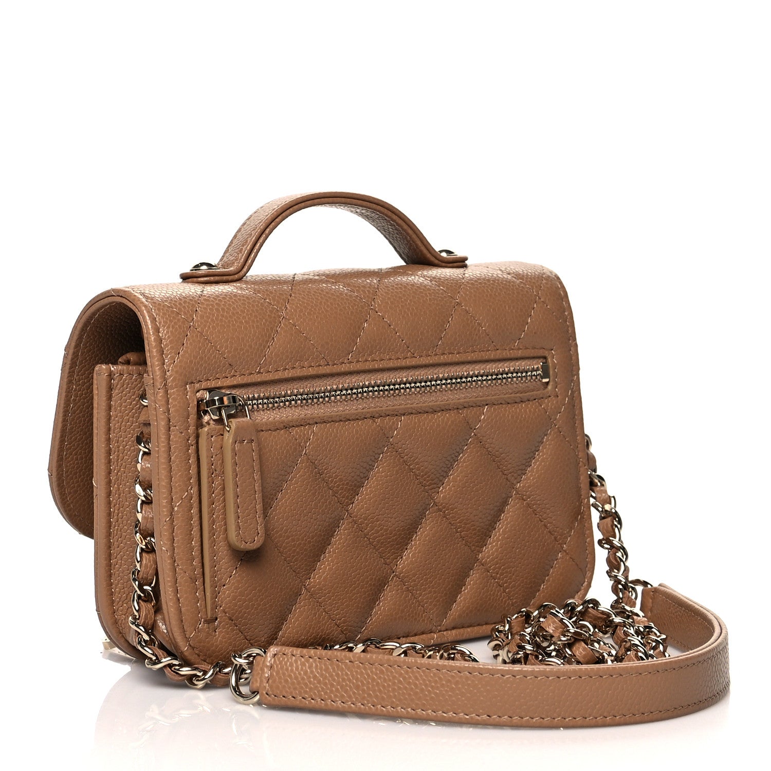 Chanel Caviar Quilted Business Affinity Clutch With Chain Flap Dark Beige 2 of 11